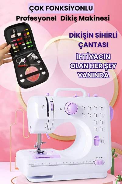 Çok Fonksiyonlu 12 Fonksiyonlu Profesyonel Dikiş Makinesi Dikiş Çantalı